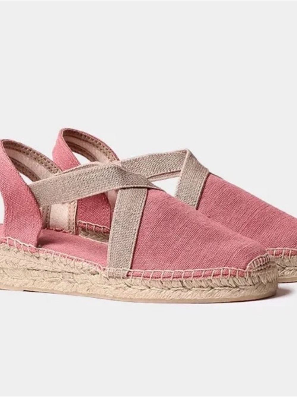 Toni Pons Verdi Pink Canvas Wedge Espadrille Sandals Size 38 US 7.5 NWOT
